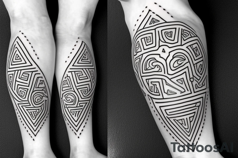Greek Atlas Statue 3/4 leg sleeve tattoo idea