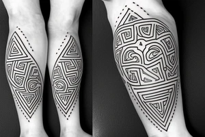 Greek Atlas Statue 3/4 leg sleeve tattoo idea