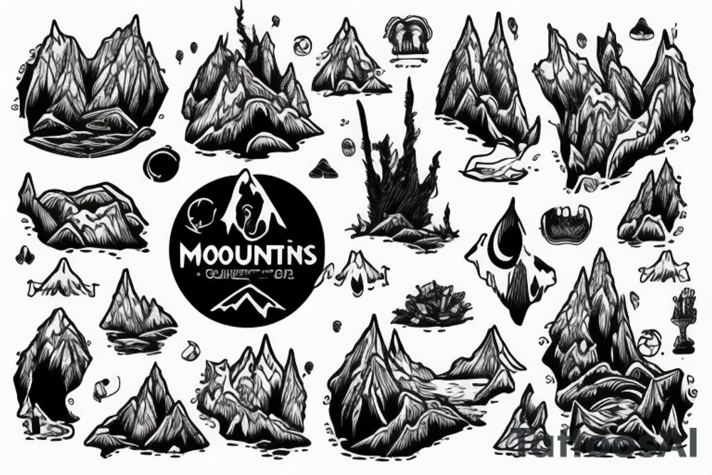 exploring mountains oceans tattoo idea