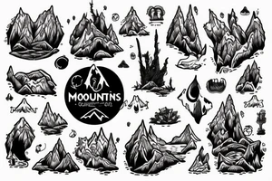 exploring mountains oceans tattoo idea