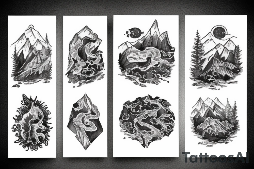 exploring seas mountains tattoo idea