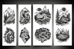 exploring seas mountains tattoo idea