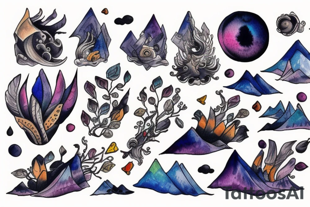 exploring seas mountains tattoo idea