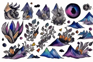 exploring seas mountains tattoo idea