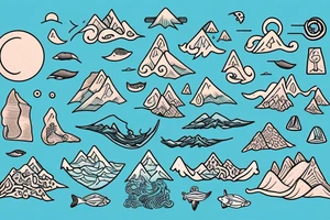 Exploring oceans and mountains tattoo idea