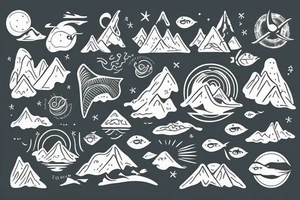 Exploring oceans and mountains tattoo idea