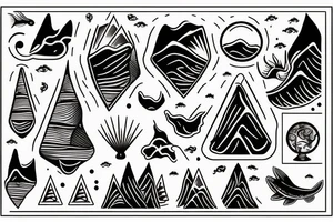 ocean and mountain tattoo idea