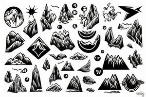 ocean and mountain tattoo idea