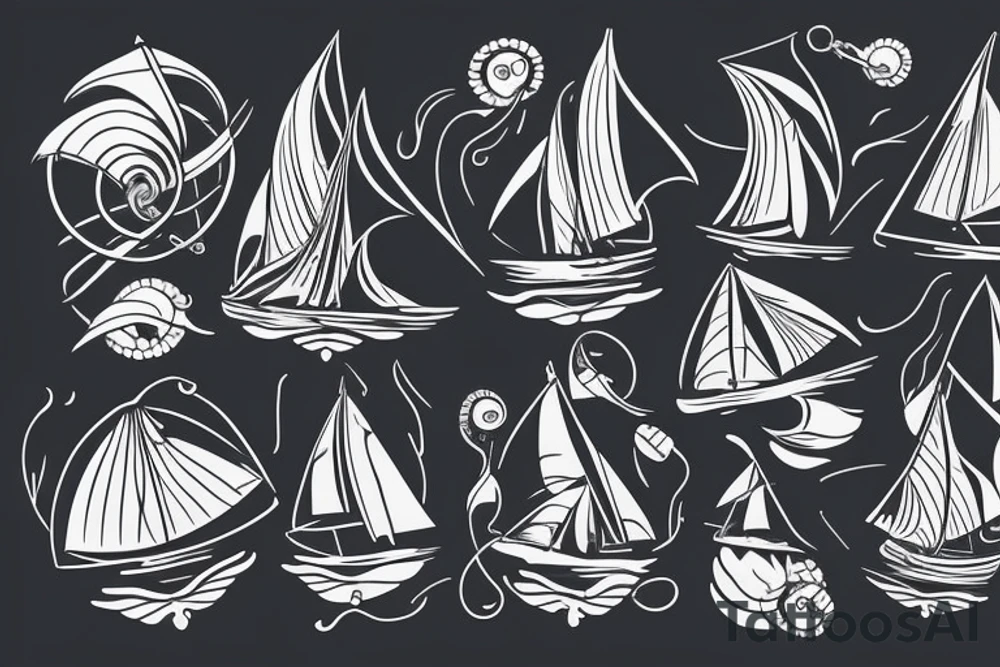 sailboats mountains tattoo idea