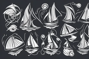 sailboats mountains tattoo idea