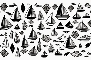 sailboats mountains tattoo idea