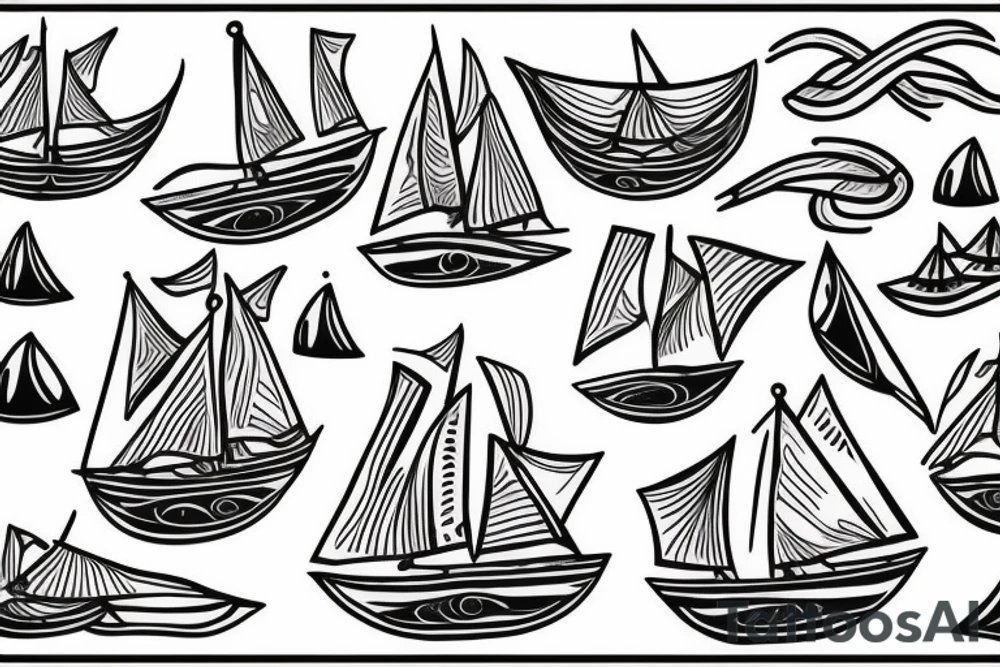 sailboats mountains tattoo idea