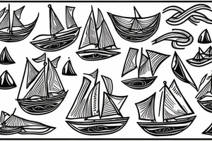 sailboats mountains tattoo idea