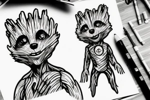 rocket raccoon groot tattoo idea