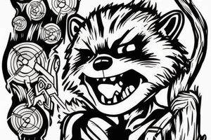 rocket raccoon with groot tattoo idea