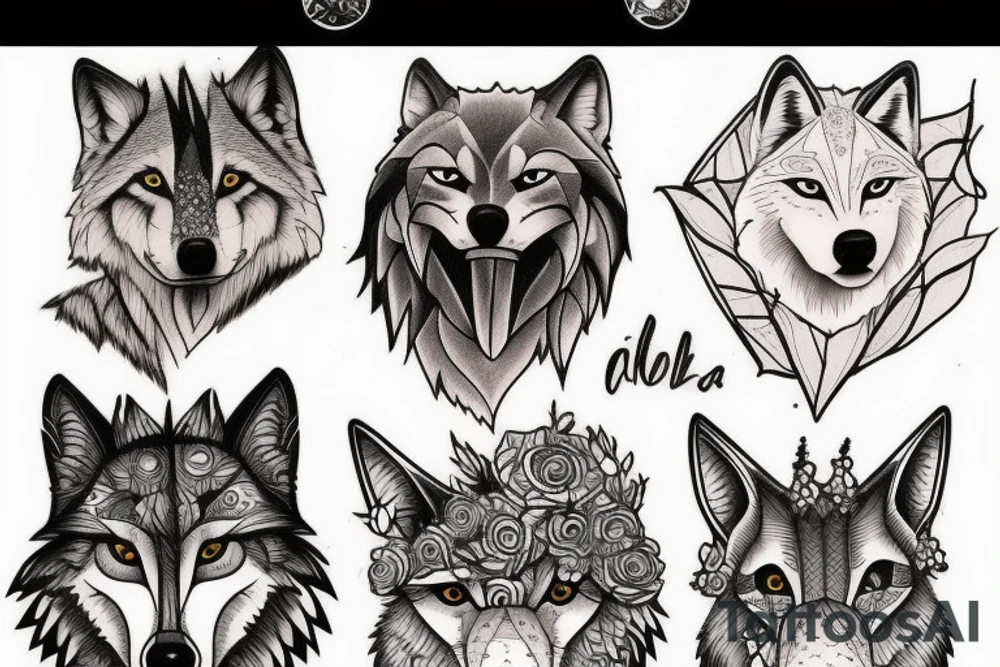 Full body wolf tattoo idea