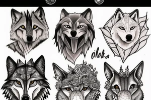 Full body wolf tattoo idea