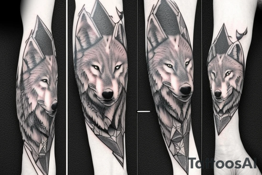 Full body wolf tattoo idea