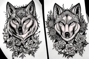 Full body of a wolf tattoo idea