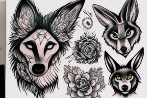Wolf and a rabbit tattoo idea