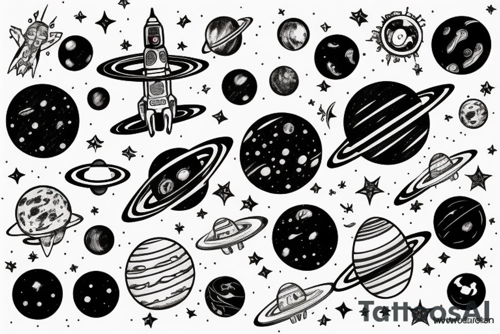 outer space tattoo idea