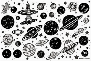 outer space tattoo idea