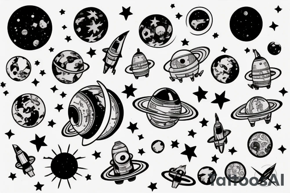 outer space tattoo idea