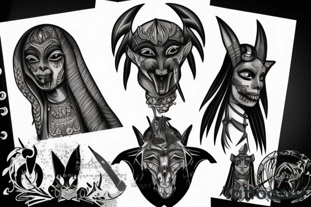 Horror anubis tattoo idea