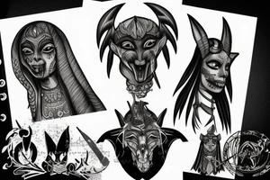 Horror anubis tattoo idea