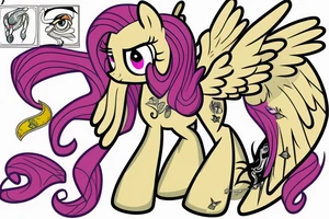 fluttershy from my little pony with blood sucking leeches on her tattoo idea