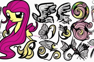 fluttershy from my little pony with blood sucking leeches on her tattoo idea
