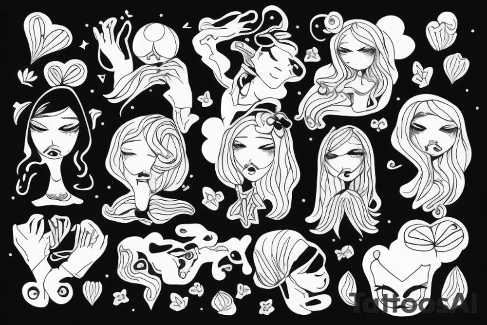 puppet of a little girl controlled by feminine hands tattoo idea