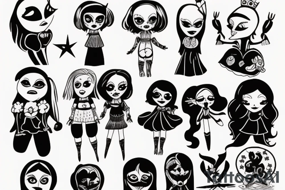 puppet master controlling a little girl tattoo idea