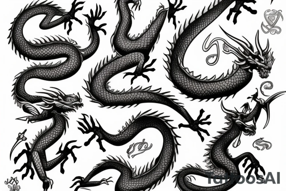 dragon fineline tattoo idea