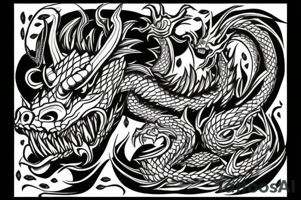 dragon fineline tattoo idea