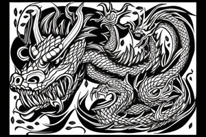 dragon fineline tattoo idea