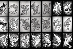 Wolf running with a flying dragon tattoo idea