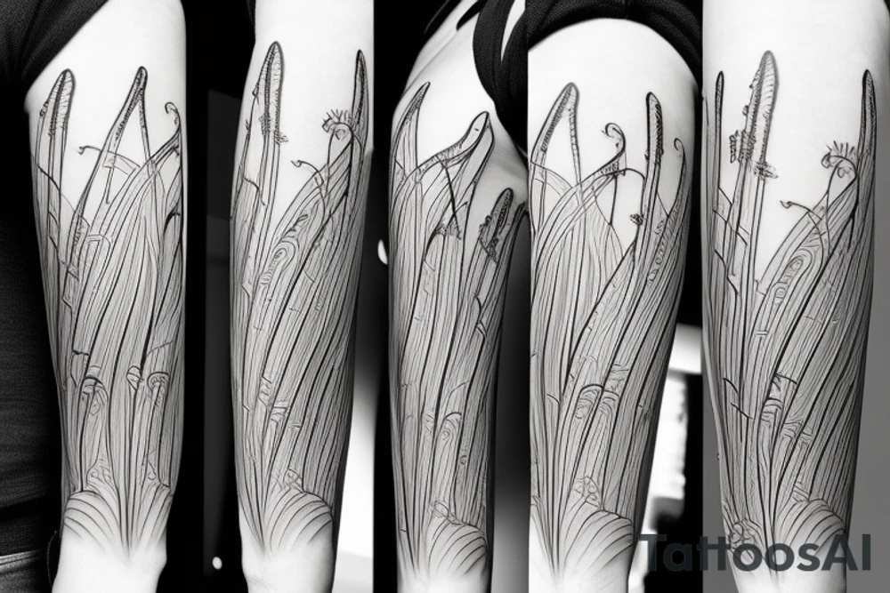 katana spider lily tattoo idea