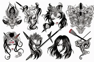 katana lycoris tattoo idea
