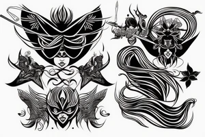 katana lycoris tattoo idea