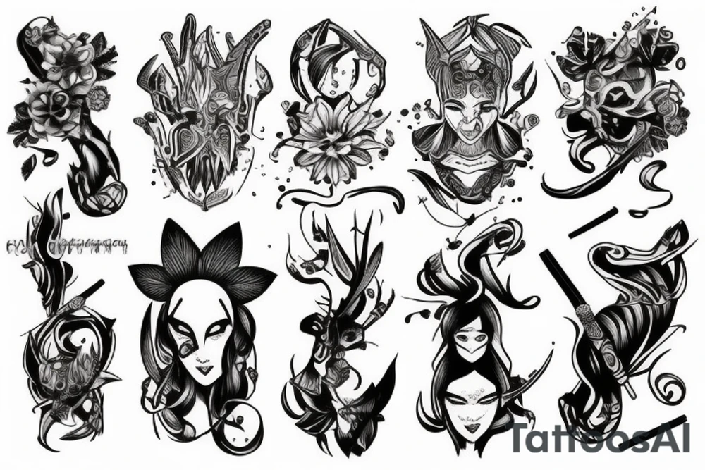 katana lycoris tattoo idea
