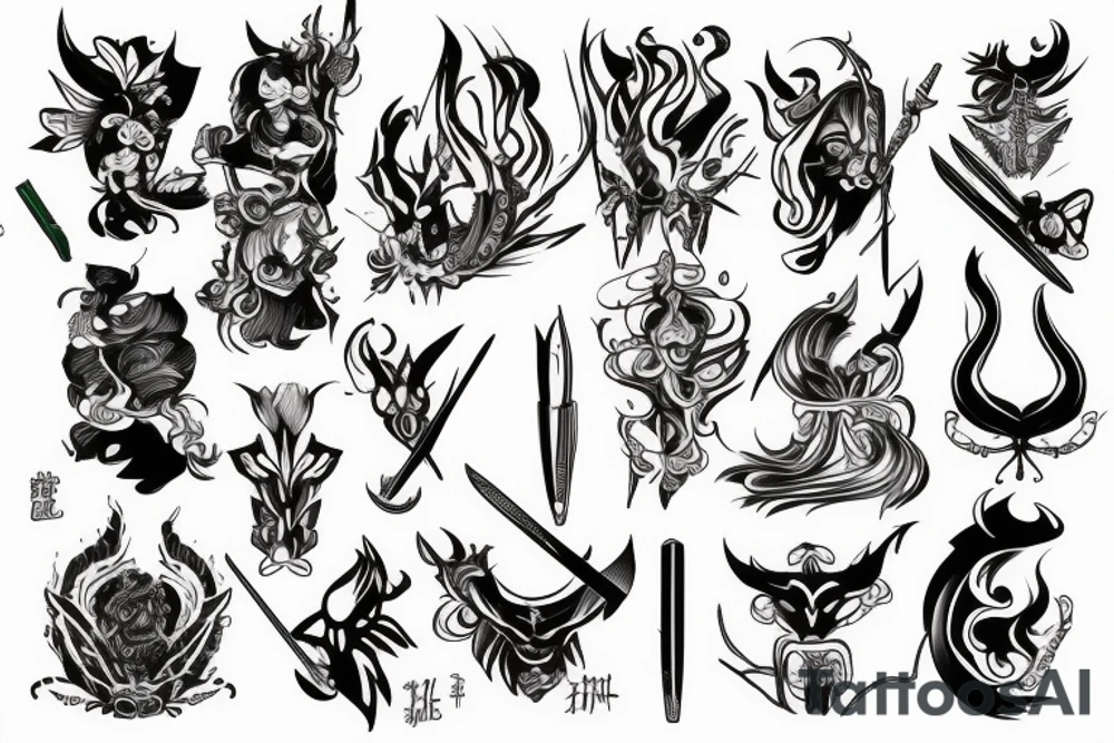 katana lycoris tattoo idea