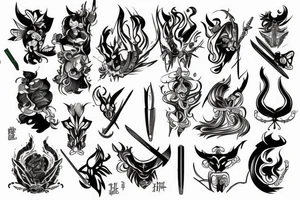 katana lycoris tattoo idea