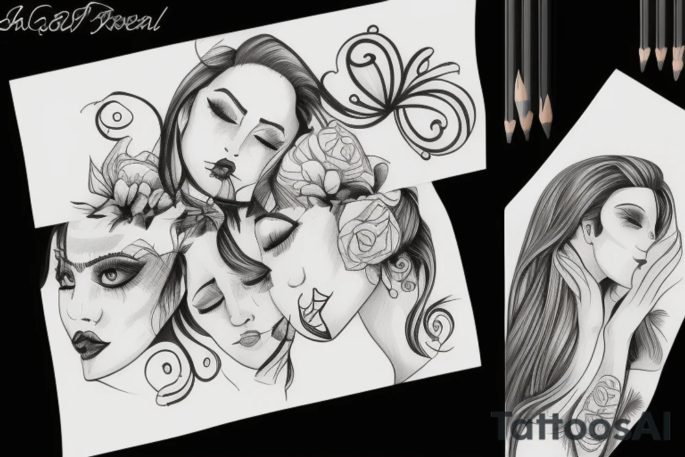 Kissing a forehead tattoo idea