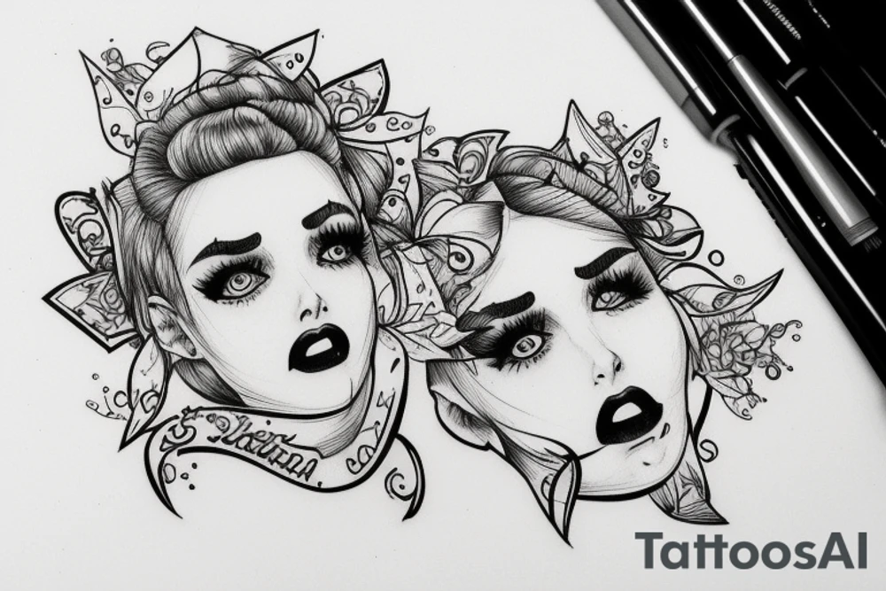 Kissing a forehead tattoo idea