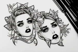 Kissing a forehead tattoo idea