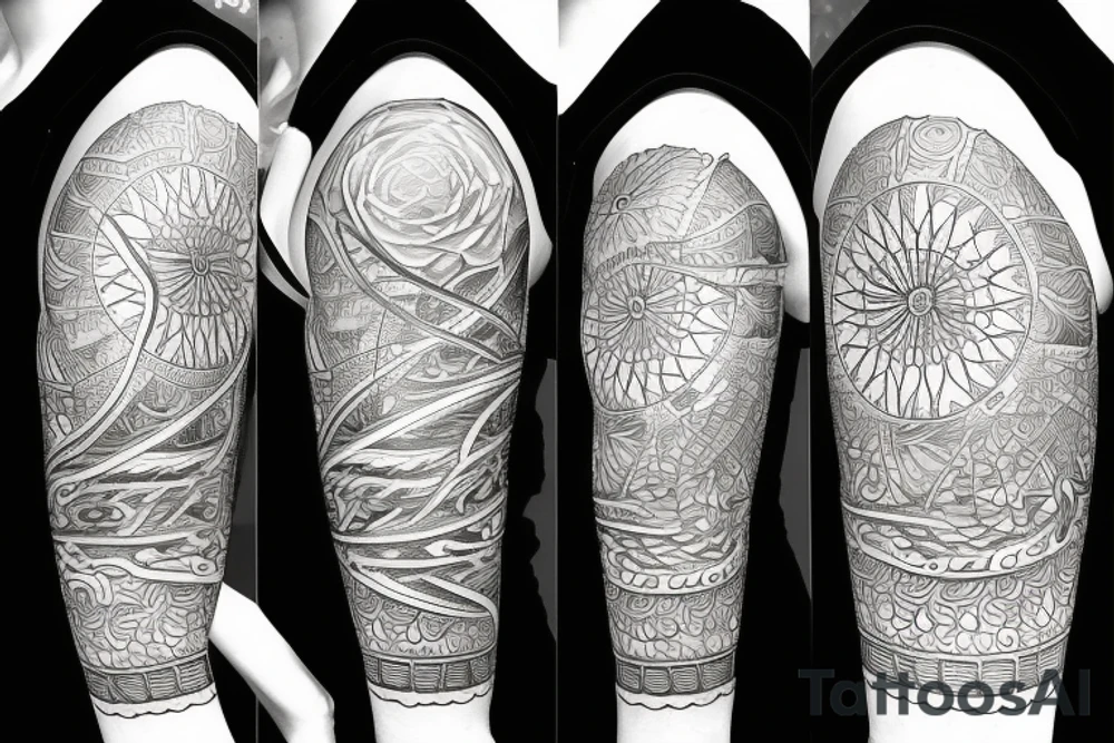 A sun covered by gates tattoo idea