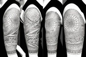 A sun covered by gates tattoo idea