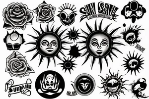 A sun covered by gates tattoo idea