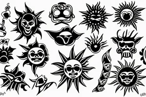 A sun covered by gates tattoo idea
